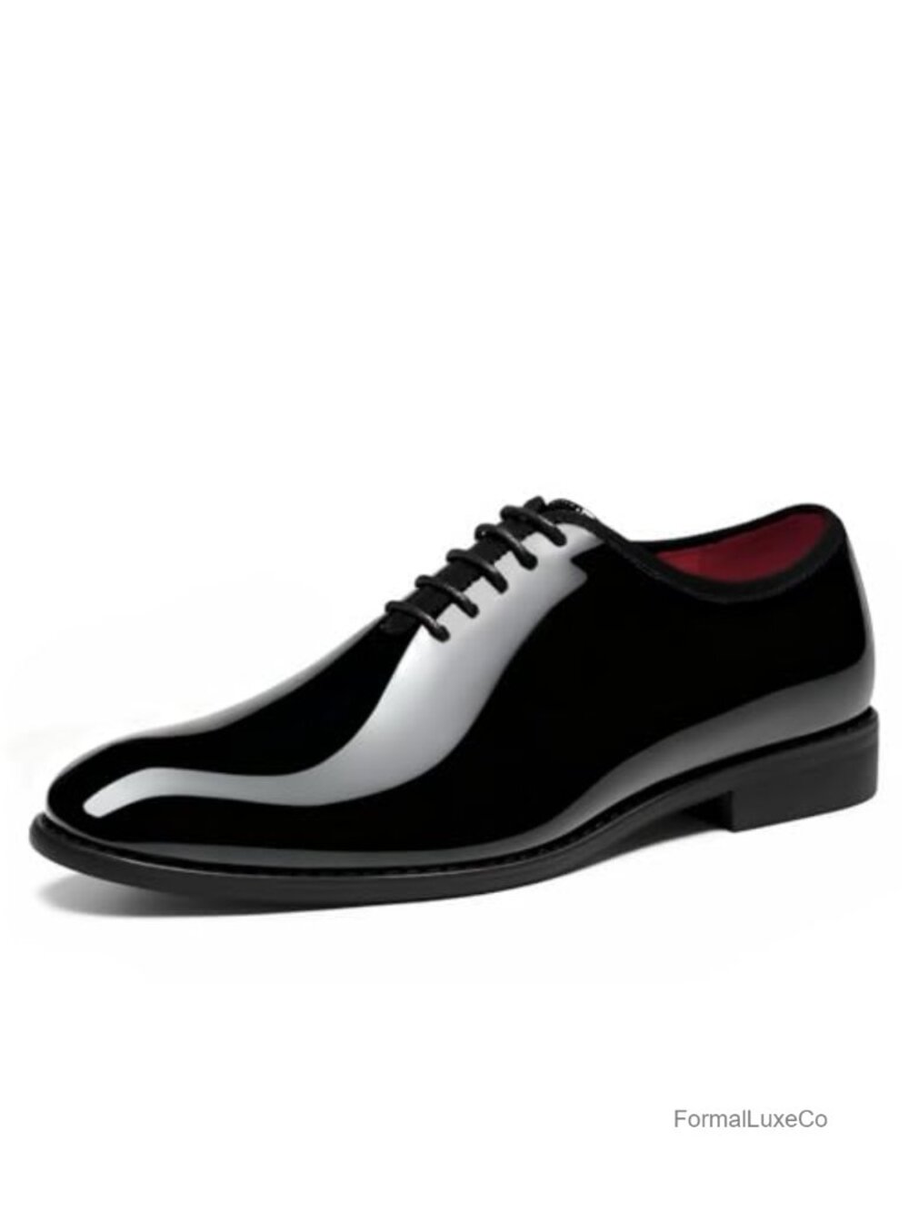Patent Leather Oxford Dress Shoes Formal Tuxedo Plain Toe Lace-Up